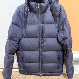 Ralph Lauren Navy Puffer Jacket with Hood